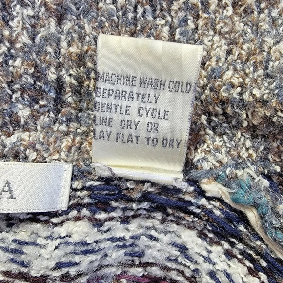 Le Moda Vintage Full Zip Collared Faire Isle Nordic Marled Wool Blend Sweater M - Picture 9 of 11